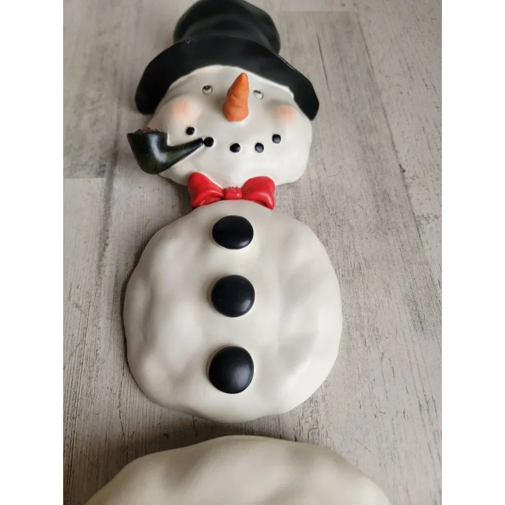 Vintage three-piece‎ snowman hanging wall decor xmas